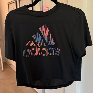Adidas Black Tee with Colorful Logo